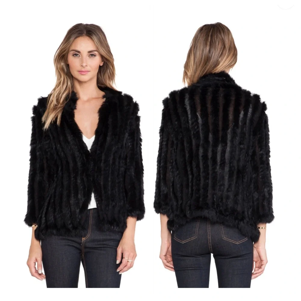 Heartloom Black Faux Fur Jacket - Picture 1 of 14
